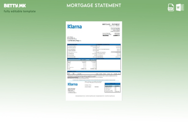 Модерен стил Шаблон за извод за хипотека од банка на Финска Кларна банка